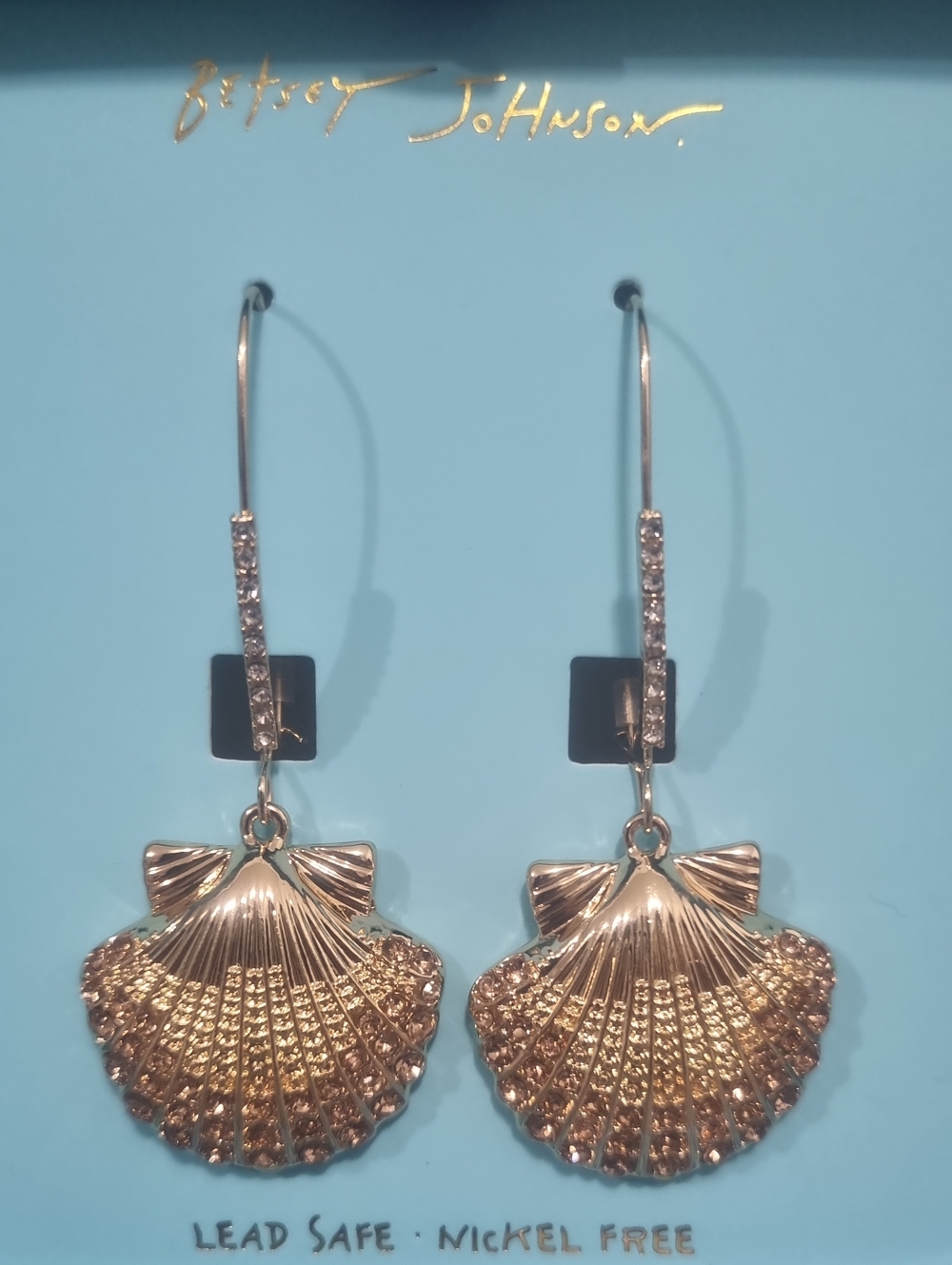 BETSEY JOHNSON Mermaid Jewels Seashell Drop Earrings - Picture 6 of 12